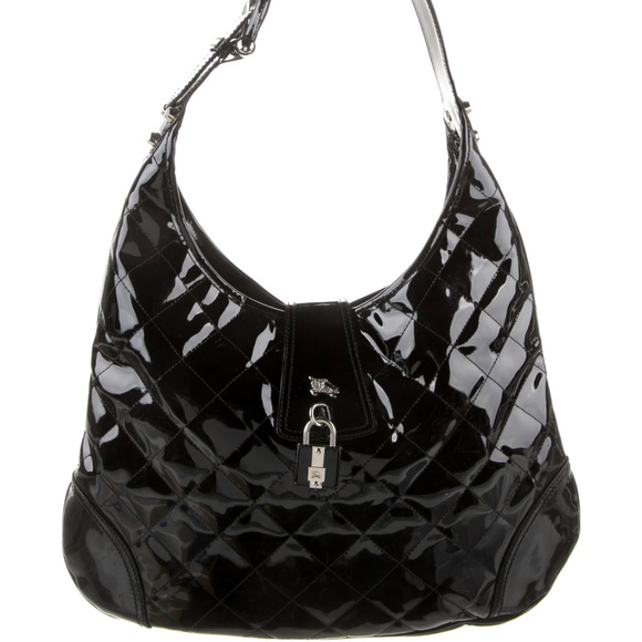 Burberry Handbags - Burberry Brooke Hobo Bag - black patent leather